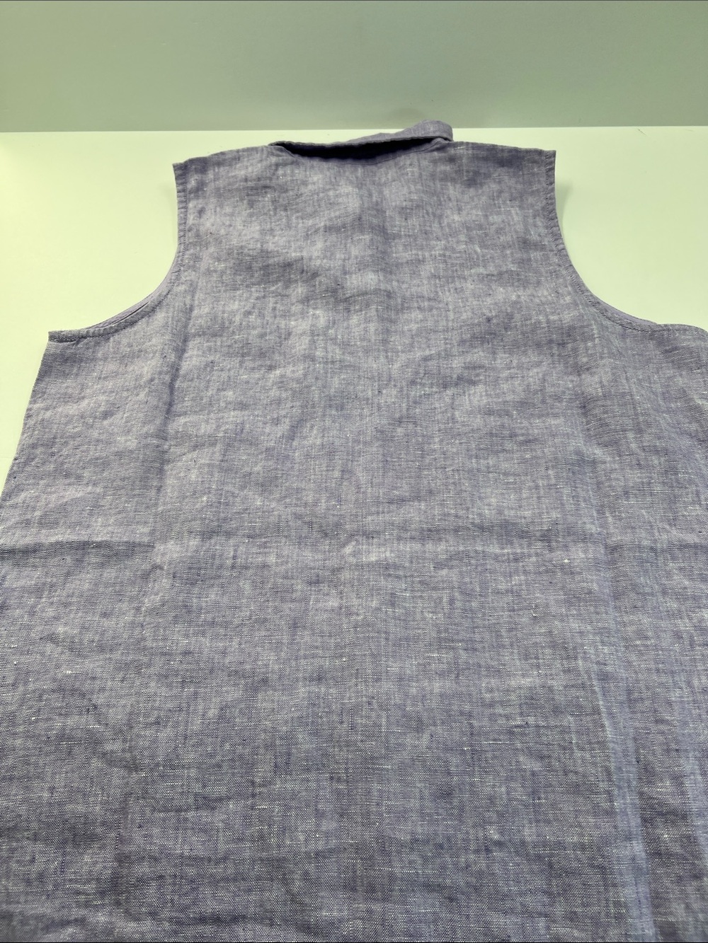Garnet Hill Sleeveless Lavender Linen Shirt Dress - Picture 11 of 16